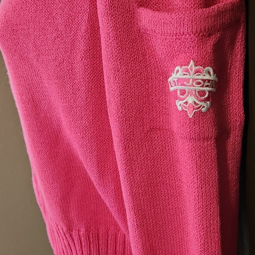St John Pink Zip Front Cardigan Sweater - Picture 4 of 6